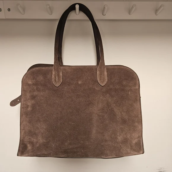 Elegant Brown Suede Women's Tote Bag - Picture 1 of 4